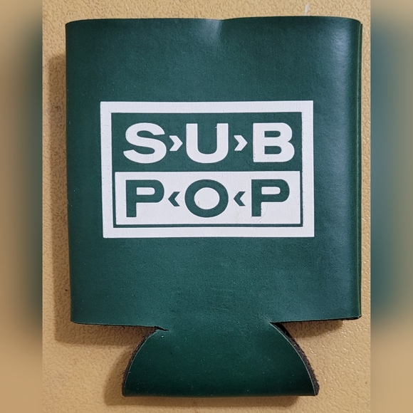 SUB POP Original Koozie Green NWOT Drink Beer Can Cozy Koozy Bottle Music Label - Picture 2 of 10